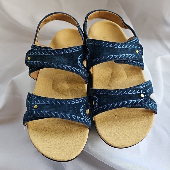 Revitalign Orthotic Suede Hook And Loop Sandal-Blue-Size 9B NEW-A687172 - Picture 3 of 8